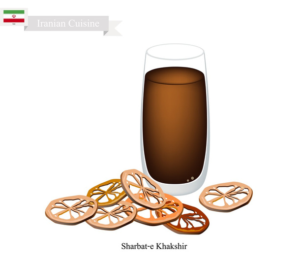 シャルバット・エ・ハクシャー、イランで人気の飲み物 - ベクター画像