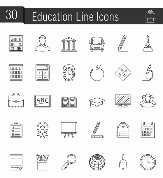 Ecucation Icons Set - Vector, Image