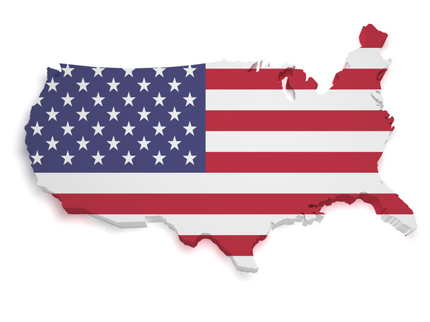 USA Map 3d Shape - Foto, Bild