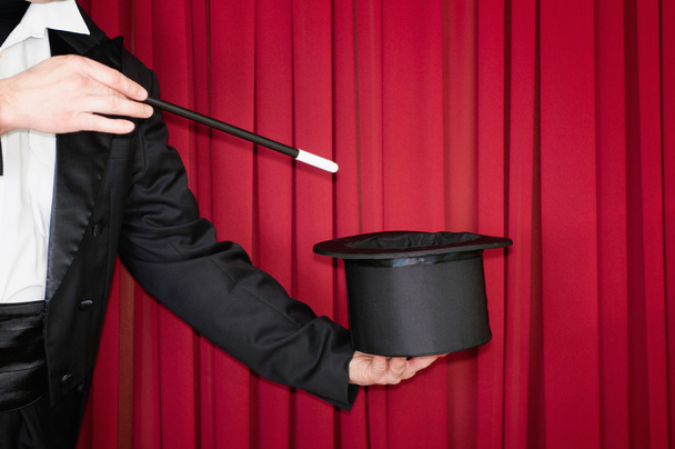 Magician doing trick with hat - Photo, Image