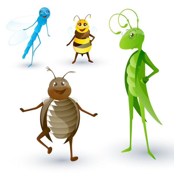 Cute Vector Insects - Wektor, obraz