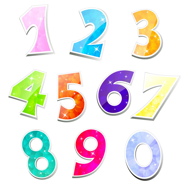 Vector Set of sparkling numbers - Vector, Image