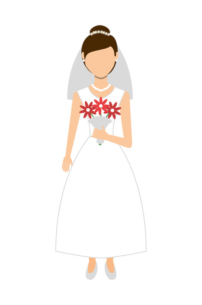 suknia ślubna żona na białym tle projekt ikonę - Wektor, obraz