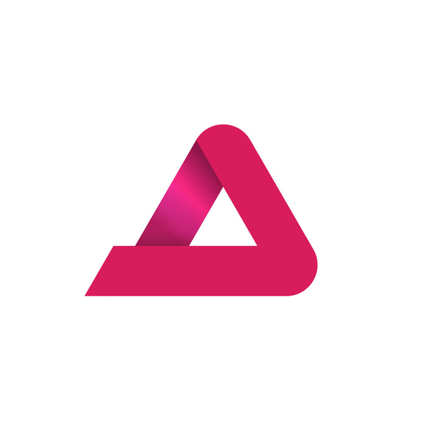 abstraktes geometrisches Logo auf weißem Hintergrund, kreatives lila Dreieck - Vektor, Bild