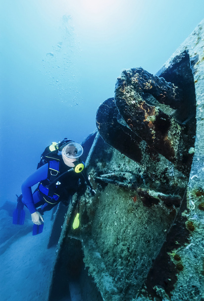 Mediterranean Sea, U.W. photo, wreck diving, sunken ship wreck - FILM SCAN - Photo, Image