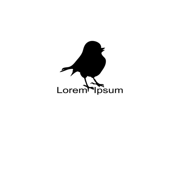 bird silhouette on white background, vector illustration - Vector, Image