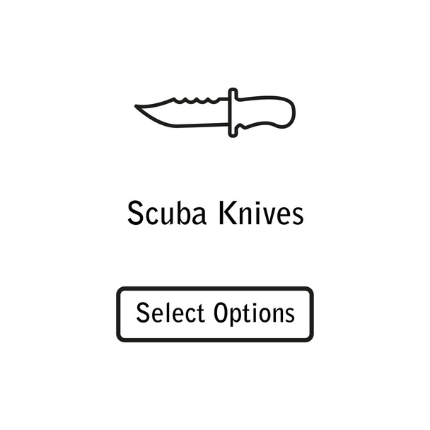 Icon knife, knive scuba diving equipment - Vector, Image