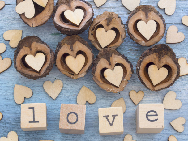 little wooden hearts - Photo, Image