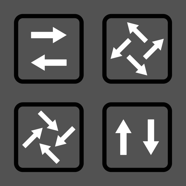 Exchange Arrows Flat Squared Vector Icon - ベクター画像