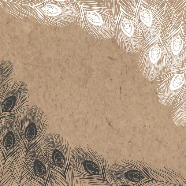 Фон с перьями павлина
 - Вектор,изображение