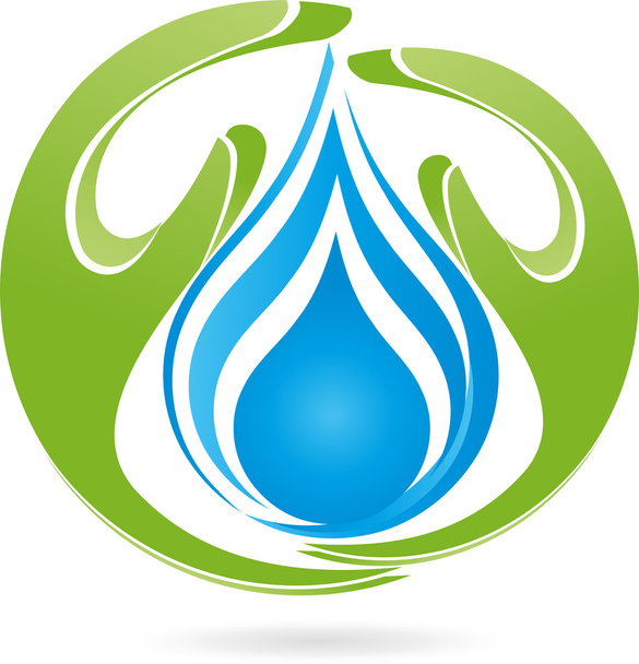 Логотип, Hand, Tropfen, Wasser
 - Вектор,изображение