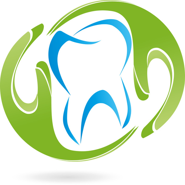 Zahn, Mão, dente, Logo, Zwei
 - Vetor, Imagem