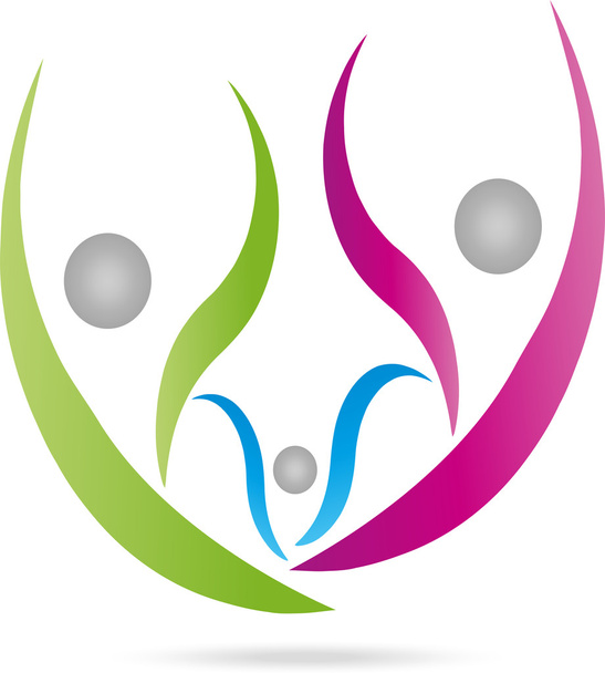 Логотип, Menschen, Drei Personen, задоволення - Вектор, зображення