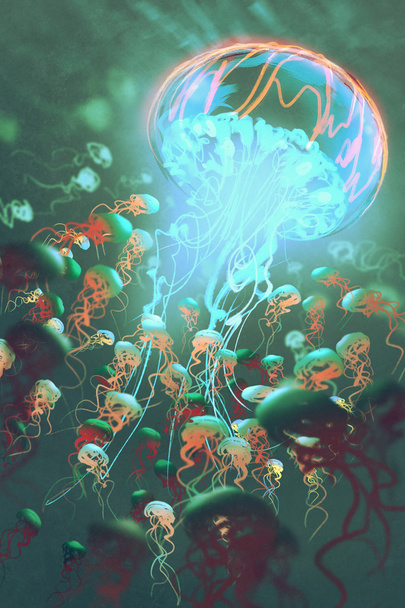 Król w tłumie jellyfish - Zdjęcie, obraz