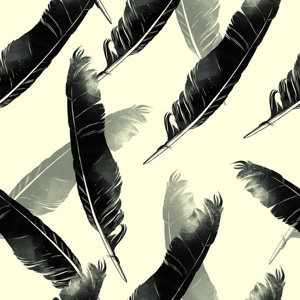 empreintes plumes d'oiseaux
 - Photo, image