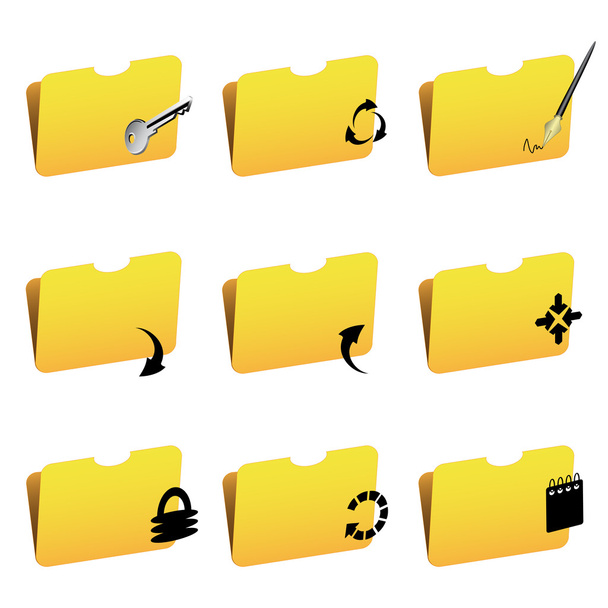 Vector folder icons - Wektor, obraz