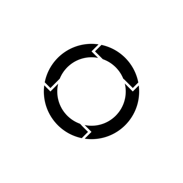 Icône flèches circulaires. Icône noire sur fond blanc
. - Vecteur, image