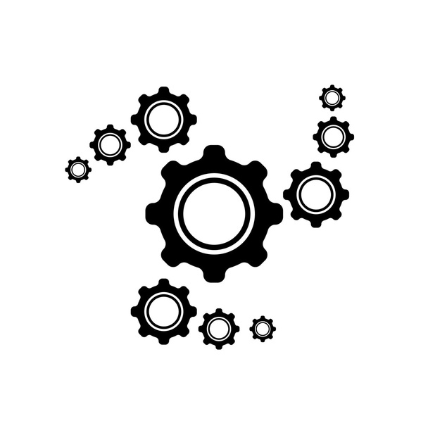 Cogwheel icon. Black icon on white background. - Vector, Image