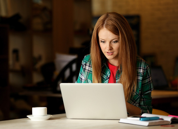 Creative girl working with laptop - Foto, Bild