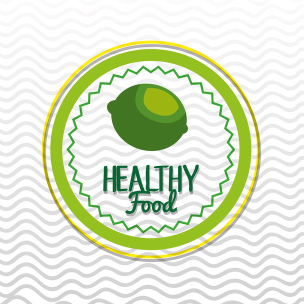 healthy food seal  isolated icon design - Vector, Image