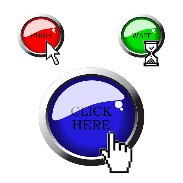 Cursores de pixel vetorial com botões
 - Vetor, Imagem