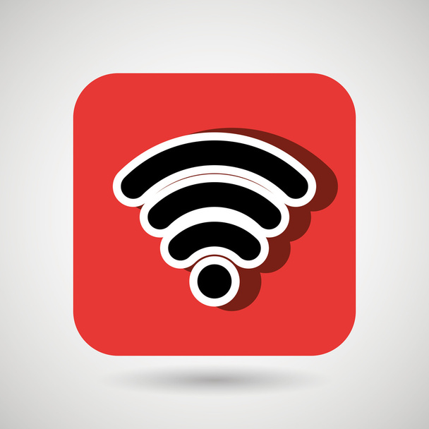 WiFi signaal vierkante knop geïsoleerd pictogram ontwerp - Vector, afbeelding