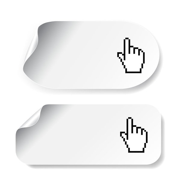 Vector stickers with cursor of hand - Vetor, Imagem