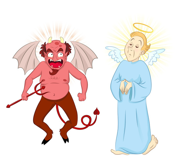 Diablo y ángel
 - Vector, imagen