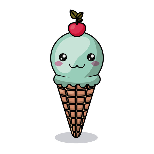 icecream character isolated icon design - ベクター画像