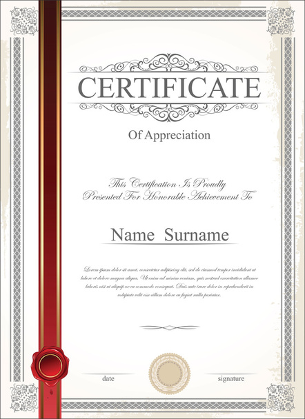 Certificate or diploma template - Vector, Image