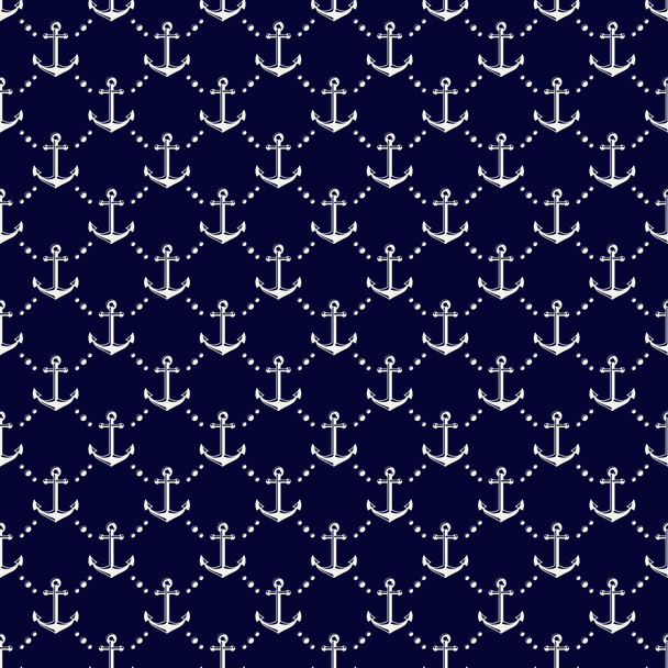 Seamless pattern with anchors. - Vector, Imagen