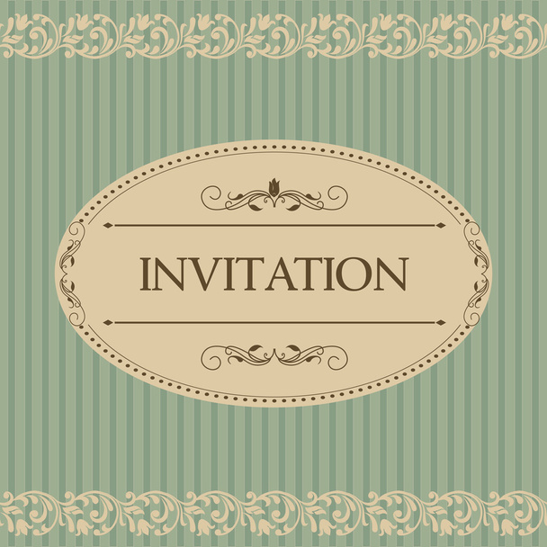 Vintage template with pattern and ornate borders. Ornamental lace pattern for invitation, greeting card, certificate. - Vektor, kép