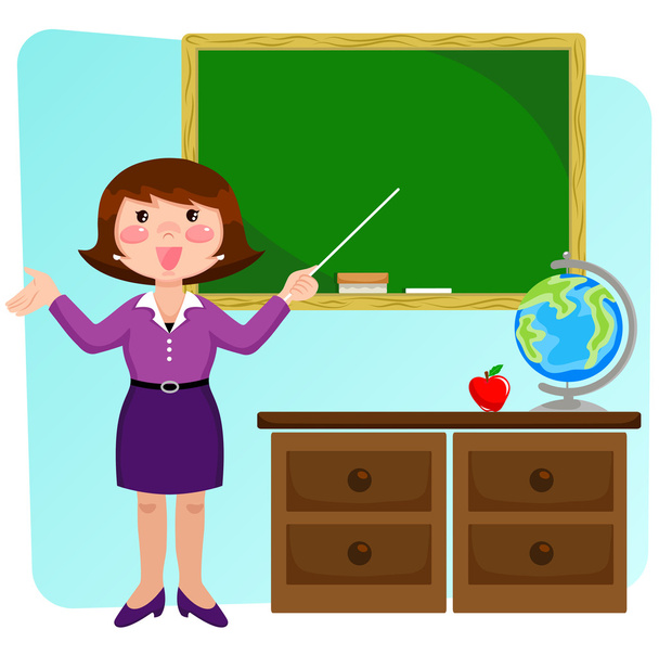 Teacher in the classroom - Vector, Image