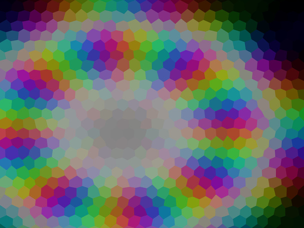 Regenbogen Low Poly Hexagon Stil Vektor Mosaik Hintergrund - Vektor, Bild