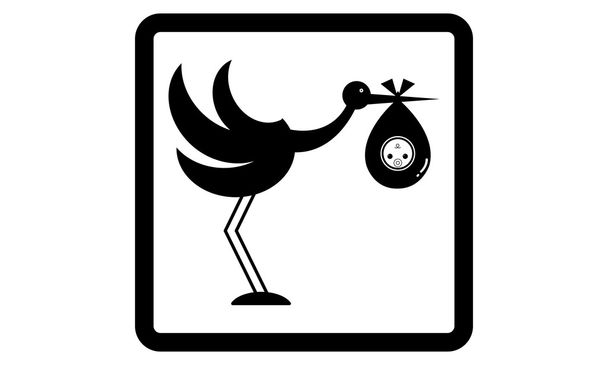 Stork brings children Icon - Διάνυσμα, εικόνα