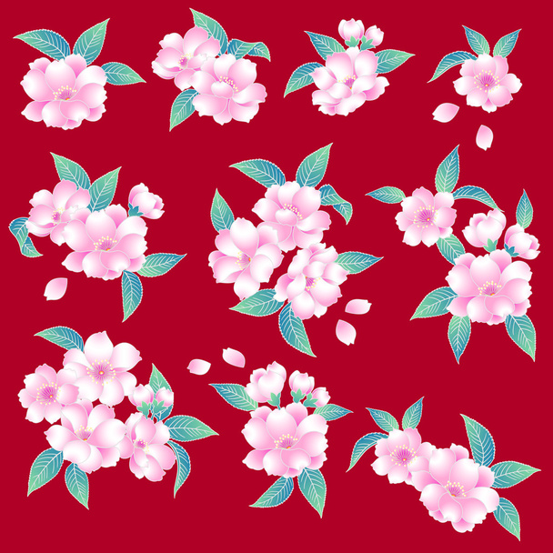 Japanese style cherry blossom - Вектор, зображення
