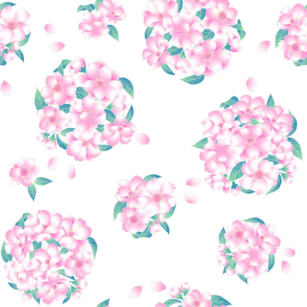 Japanese style cherry pattern - Wektor, obraz