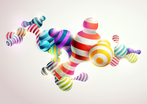 Multicolored decorative balls. Abstract vector illustration. - Vector, Image