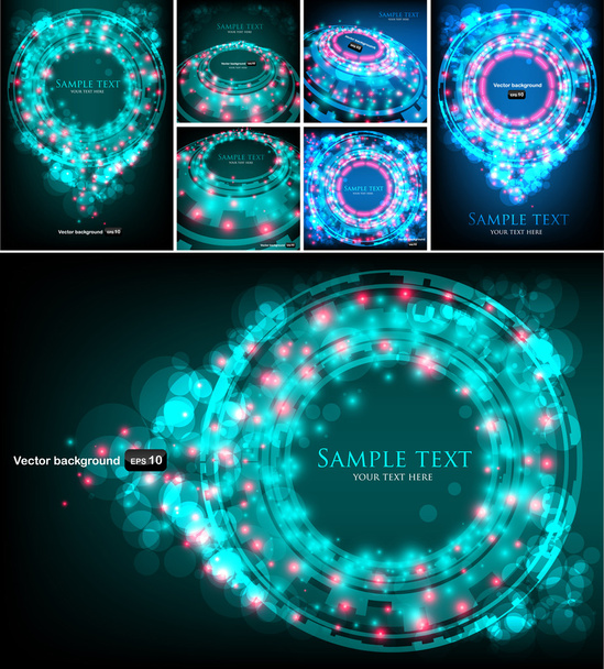 Set of abstract technology illustration - Вектор,изображение