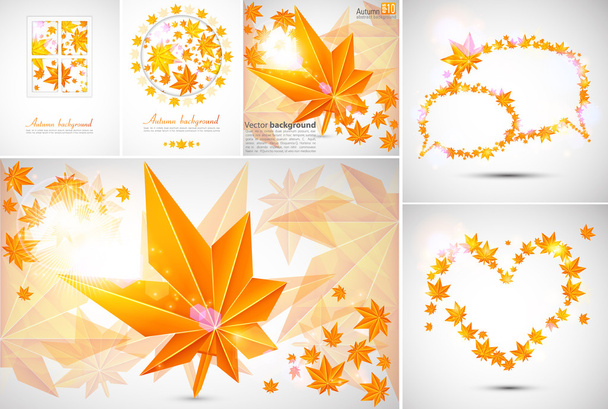 Set of Autumn abstract illustration - Вектор, зображення