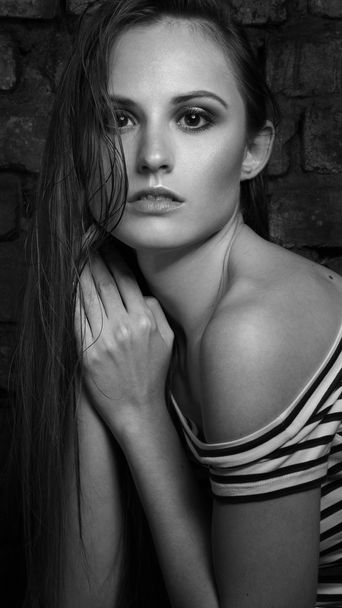 Black and white portrait. - Photo, Image