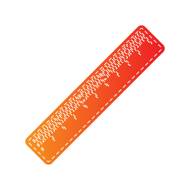 Centimeter ruler sign. Orange applique isolated. - Vector, Image