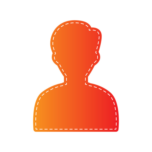 ユーザーのアバターのイラスト。匿名の署名。分離されたオレンジ色のアップリケ. - ベクター画像
