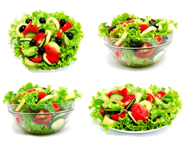 Kokoelma kuvia tuoreita vihanneksia salaatti eristetty
 - Valokuva, kuva