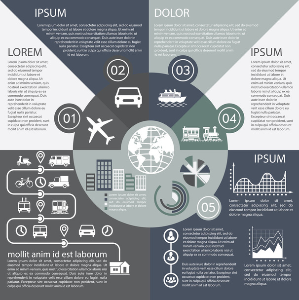 Travel Infographics. Material for reports and presentations. - ベクター画像