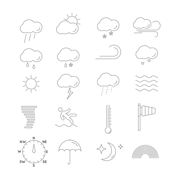 Outlined weather icons vector - Vector, Image