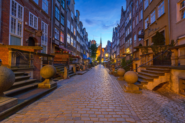 Gyönyörű építészeti Mariacka Street, Gdansk, Lengyelország - Fotó, kép