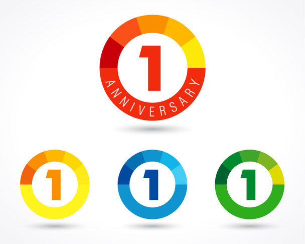1 year anniversary chart logo - Vector, Image
