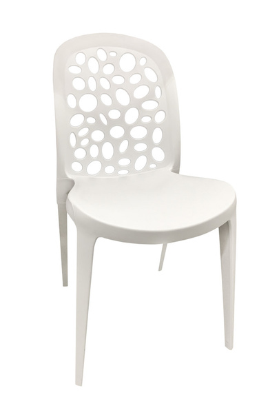 plastic white chair isolated on white background - Photo, image