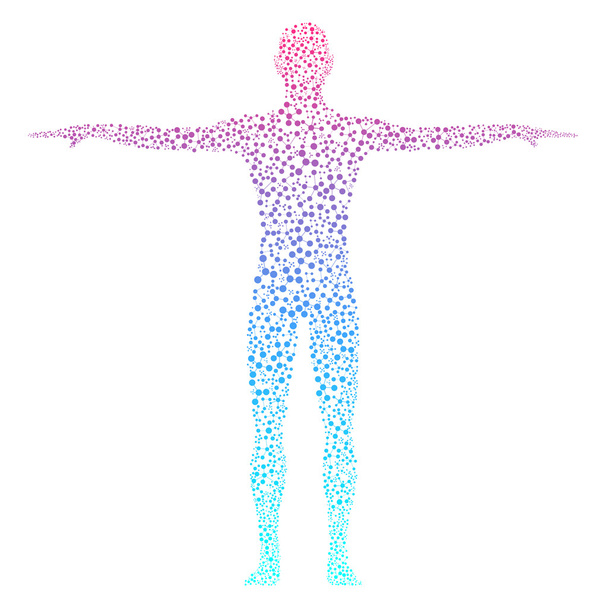 人間。人間の構造分子。薬、科学および技術。あなたの設計のための科学的なベクトル - ベクター画像